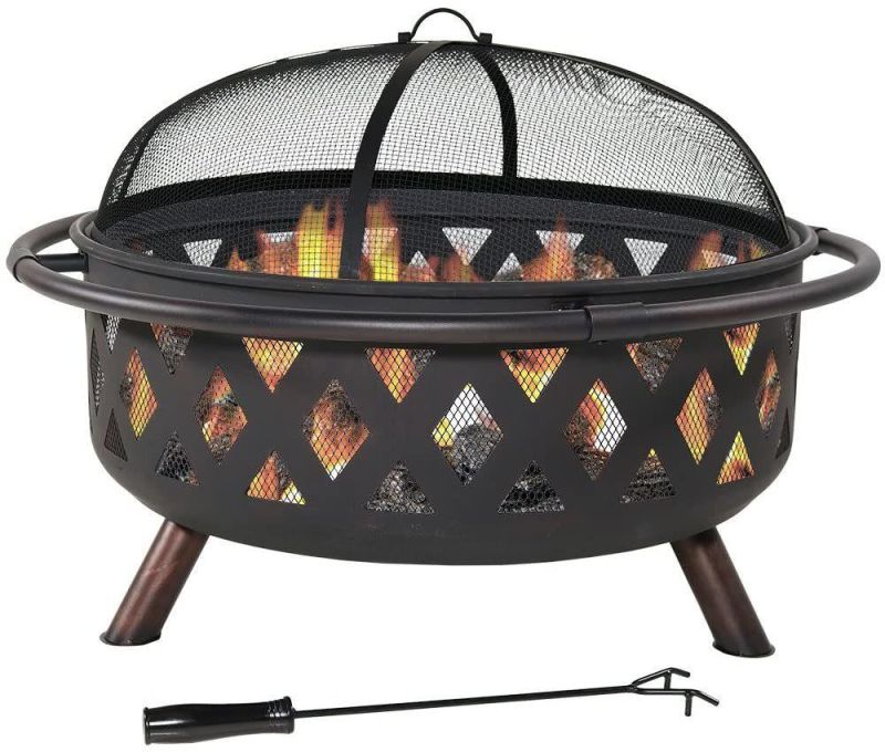 Corten Steel Wood Burning Fire Bowl Outdoor Table with Fire Pit