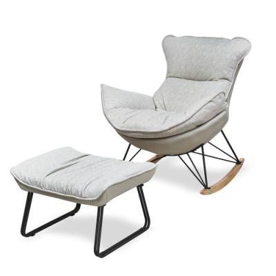 Simple Style Fabric Seat and Back Kitchen Lounge Reading Living Room Leisure Chairs with Sturdy Metal Legs