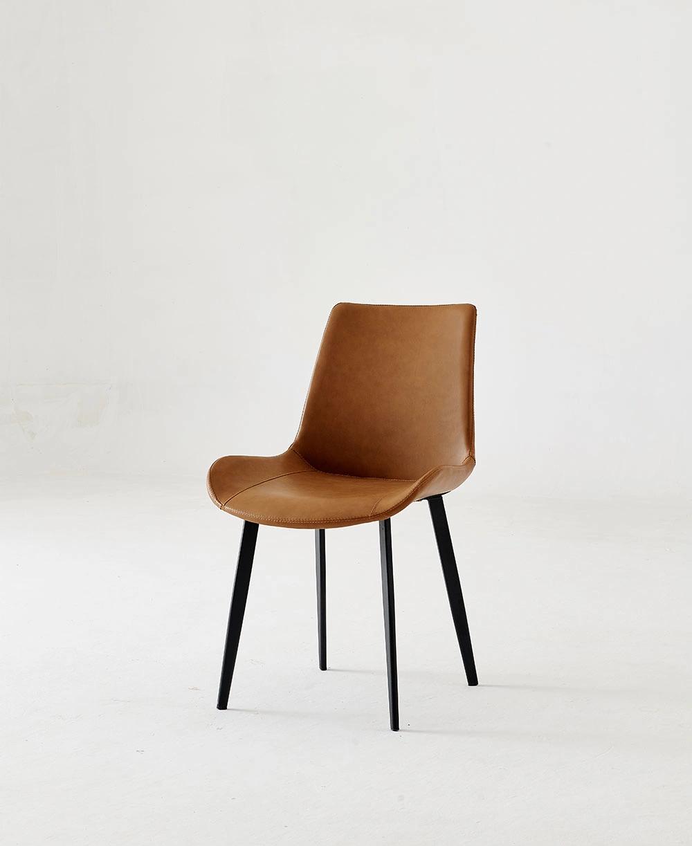 Modern Luxury Brown PU Leather Dining Chair