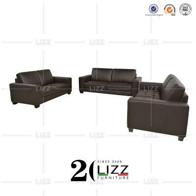 High Quality Geniue Leather Sofa Modern Sectional Home Furniture Set Leisure Soild Wood Frame Sofa