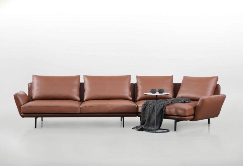 Italian Style Livingroom Furniture Genuine Leather Sofa Corner Sofa for Home Use GS9020