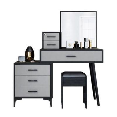 Bedroom Dressing Table Gray Simple Modern Storage Cabinet Integrated Light Luxury Nordic Net Red Ins Wind Vibrato Makeup Table-0012