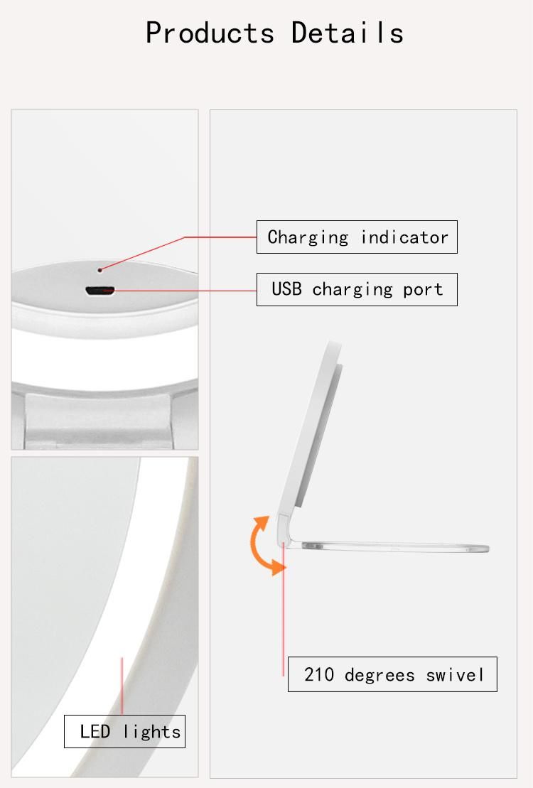 10X Makeup Vanity Mirror with Lights USB Outlet for Mobile Phone