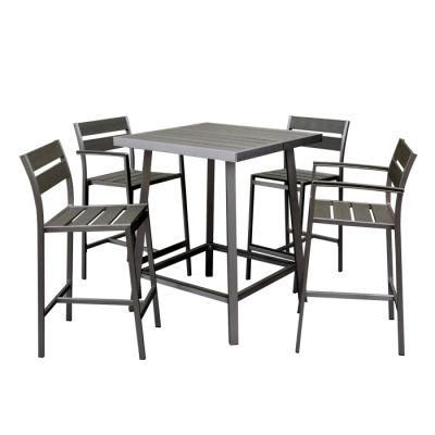 Leisure Modern Aluminum Table Wholesale Outdoor Polywood Bar Chair and Table Set Patio Garden Furniture