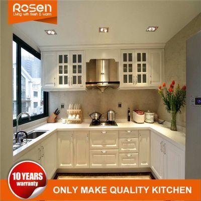 Hangzhou Factory American Style White Solid Wood Kitchen Cabinets Furniture