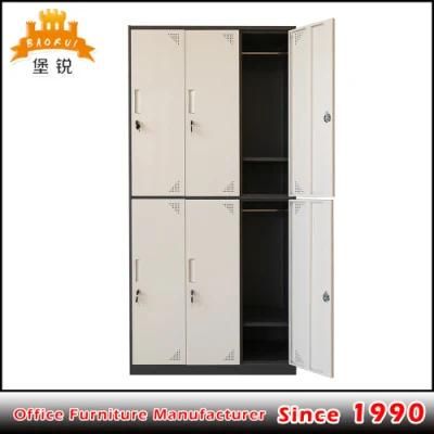 Modern Office Furniture Metal Cabinet 6 Door Steel Wardrobe