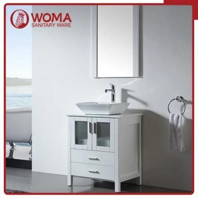 Woma Oak Wood 600mm Size Bathroom Vanity with Marble (3199A)