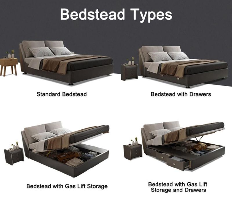 Home Use Bedroom Bed Fabric Wood Bed Frame Modern Beds