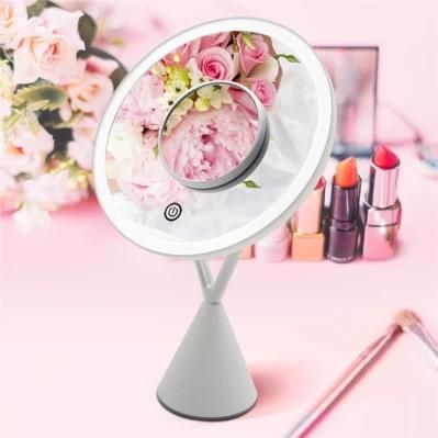 High Definition LED Framed Fitting Mirror Makeup Mirror 5X Magnifying Removable Mirror