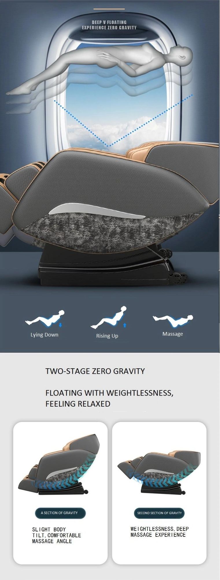 Wantong Luxury Modern Full Body 3D Robot Hand Electric Ai Smart Recliner SL Track Zero Gravity Shiatsu Massage Chair