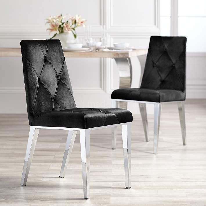 Modern UK Black Velvet Dining Room Chair for Home Furniture