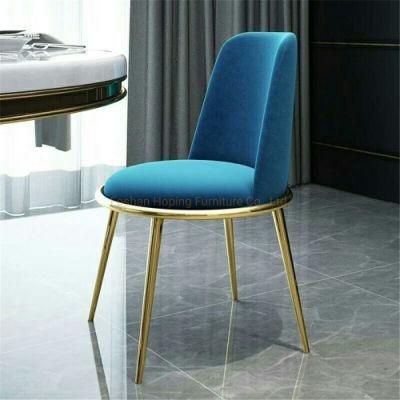 Italian Modern Restaurant Dining Room Steel Gold Chair Hotel Leisure Office Golden Finish Velvet Chair Without Armrest