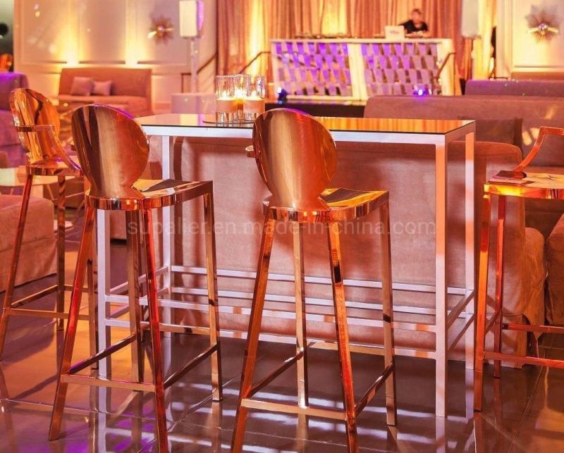 Nightclub Furniture Silver Stainless Steel High Chair Bar Stools