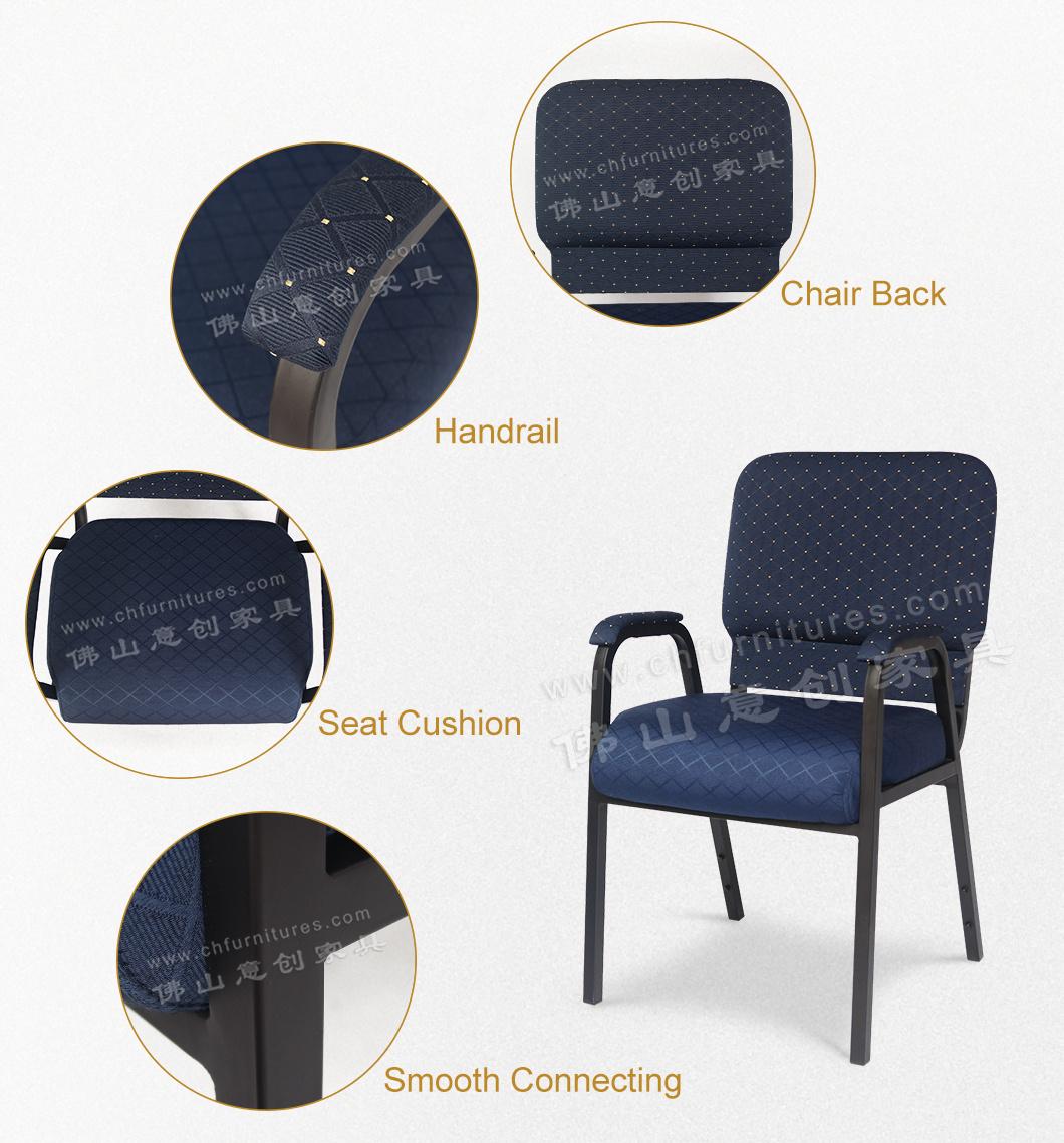 Yc-G30-09 Popular Customization Black Iron Armrest Church Chair