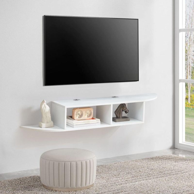 TV Stand Wall Mounted Entertainment TV Shelf Modern Media Console TV Storage Shelf for Living Room Bedroom