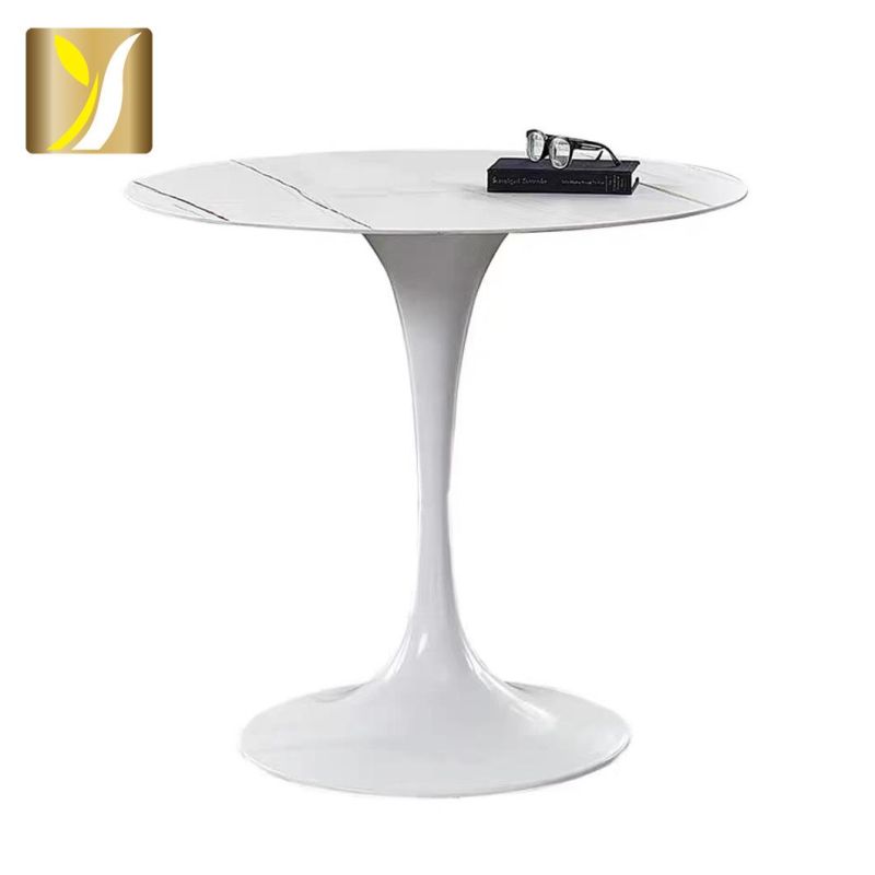 Hot Industrial Iron Gold Modern Luxury Centre Stainless Steel Gold Leg Round Marble Top Coffee Side Table