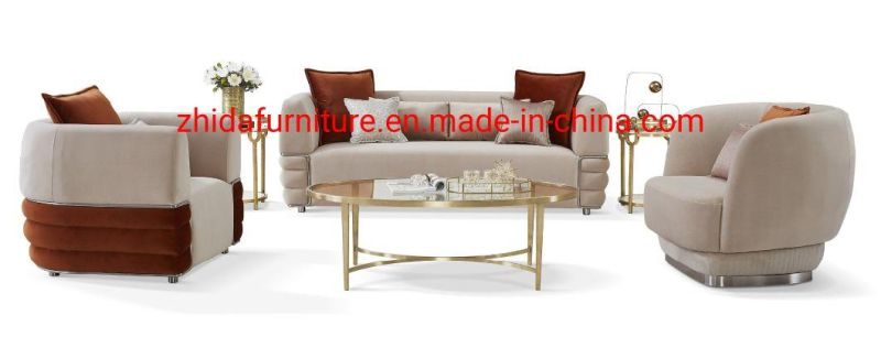 Zhida Home Furniture Middle East Luxury Style Villa Living Room Sofa Set Hotel Reception Lobby Fabric Sofa Couch