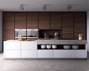 Contemporary Luxurious High Grade Durable Laminate Kitchen Cabinet with Kitchen Island