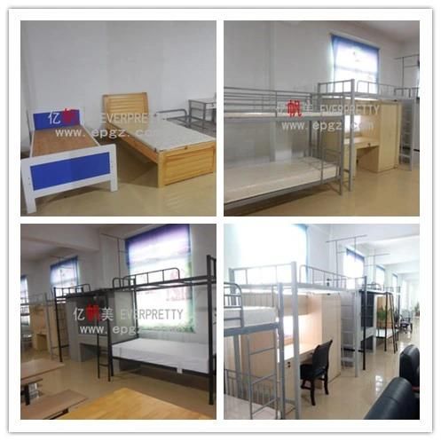 High Quality Modern Design School Use Metal Bunk Bed with Desk and Wardrobe