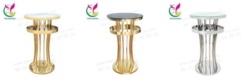 Nightclub Bar Stainless Steel KTV Scattered Table Furniture Tall Round Table