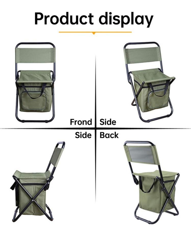 Portable Cooler Backpack with Chair Outdoor Folding Waterproof Chair Cooler Bags Suitable