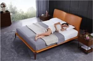 Modern Cloth Pattern Upholstered with Headboard Bedroom Double Bed