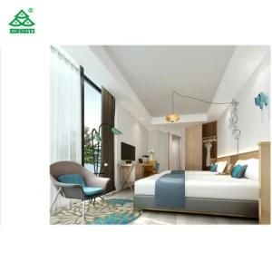 Southeast Asian Style 5 Star Hotel Bedroom Furniture Sets High Grade Oak Wood Veneer Finished