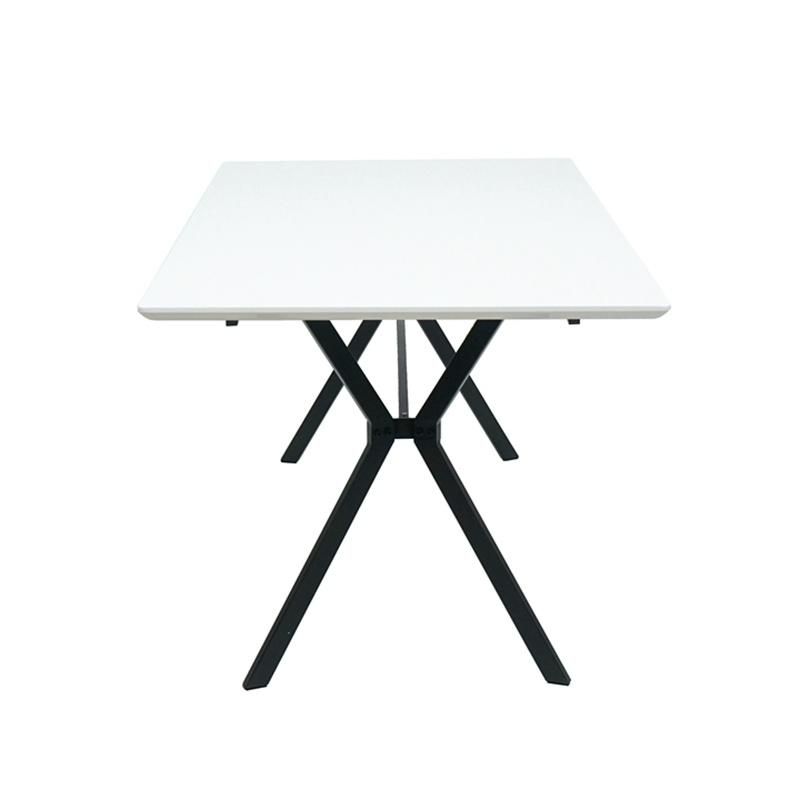 Stable MDF High Gloss Rectangle White Dining Table for Home Furniture