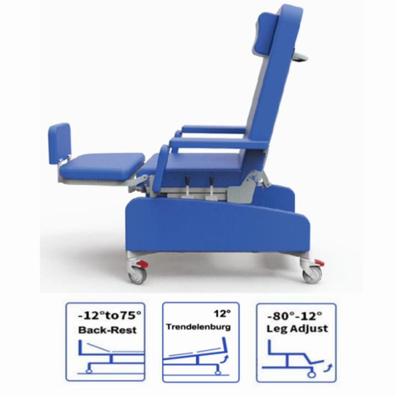 Factory Clinic Medical Therapy Manual Dialysis Chair Hospital Use Blood Donation Chair