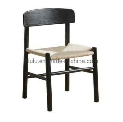 Home Furniture Modern Patio Rattan Rope Woven Coffee Bistro French Hotel Restaurant Dining Chair
