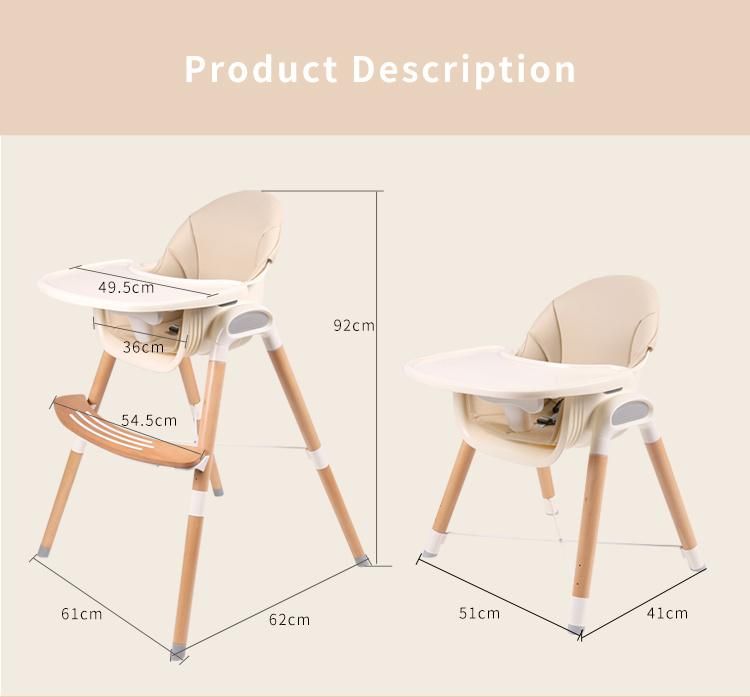 China Wooden High Chair Beech Baby Chair Seat High Quality Baby High Chair