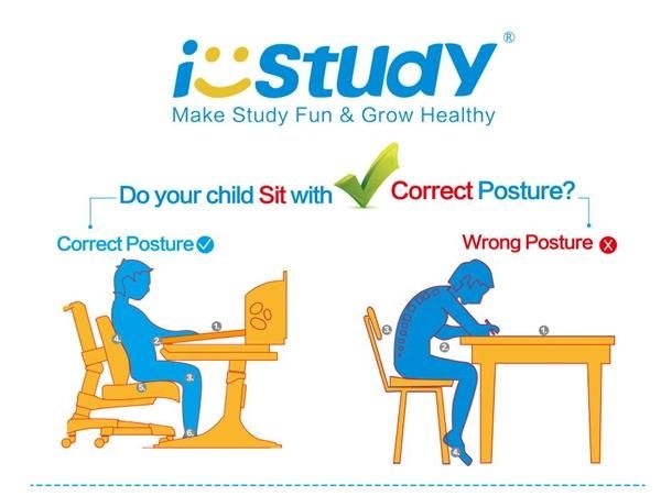 Istudy Ergonomic E1 Board Height Adjustable Study Table for Children