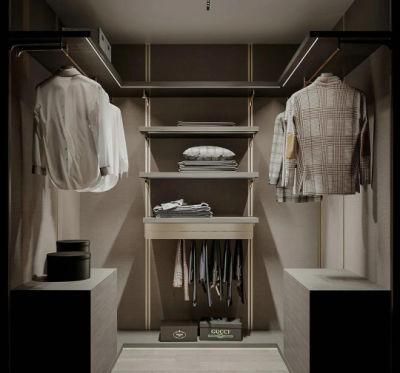 Customized Solid Wood Walk in Bedroom Wardrobe Armoire Closet with Tempered Glass Doors