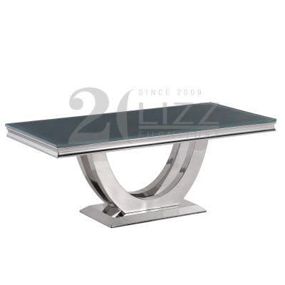 Contemporary European Style Rectangle Table Modern Marble Top Dining Table Leisure Console Table