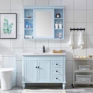Blue Modern Solid Wood Bathroom Vanity 8829