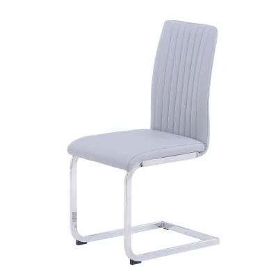 Indoor Room Furniture White PU Leather Soft Armless Dining Chair