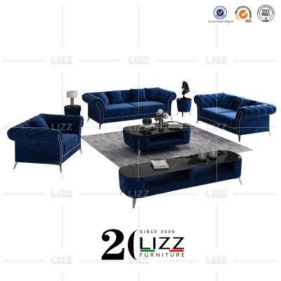 Modern European Royal Luxury Velvet /Linen Fabric Leisure Sofa 1+2+3 Furniture