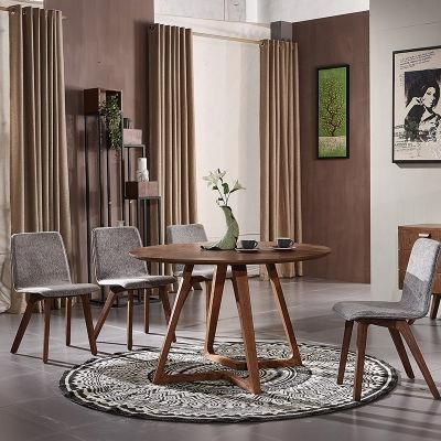 Low Price Promotion Items Nordic Wooden Fabric Chair for Dining Room