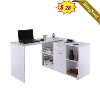 2022 New Simple Design White Color Melamine Laminated Storage Computer Office Table with 4-Drawers