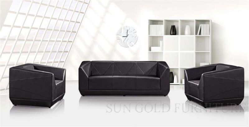 Popular Foshan Leather 1+1+3 Genenie Italian Leather Office Sofa Set