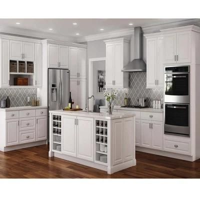 Hot Selling Modern Kitchen Cabinets Shaker White Door Frame Construct 3/4 Birch Solid Wood Lazy Susan American Kitchen Cabinet