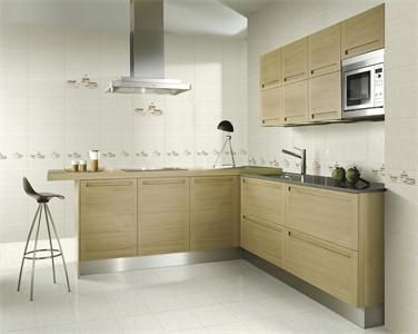 Custom Interior Practical Durable Moisture Resistant L Shaped Laminate Kitchen Cabinet