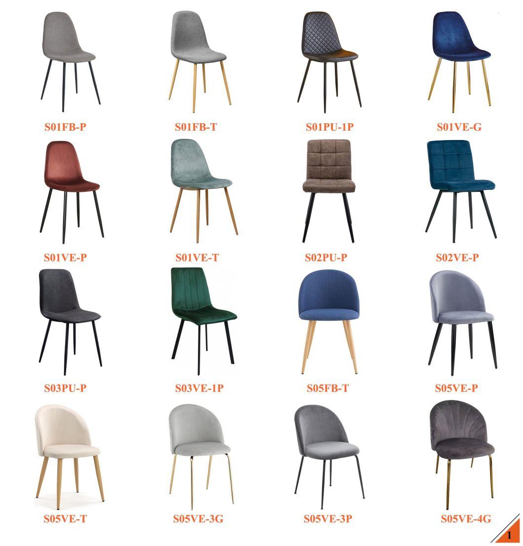 Nordic Design Modern Wooden Legs Wholesale Patchwork Fabric Cover Plastic Dining Chair