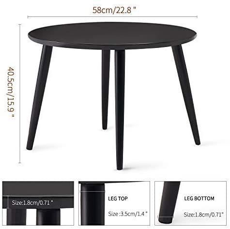 Coffee Table, Round Coffee Table Black for Living Room