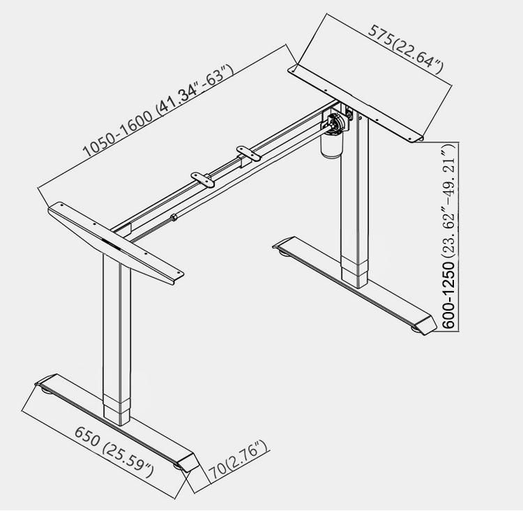 Ergonomic Standing Desk Frame Single Motor Desk Height Adjustable Desk Sit Stand Office Table