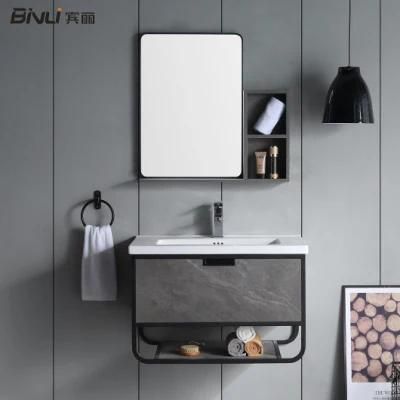 Modern Shower Room Waterproof Wooden Wall Mounted Bathroom Cabinet Set Basin Sink Bathroom Freestanding Vanities