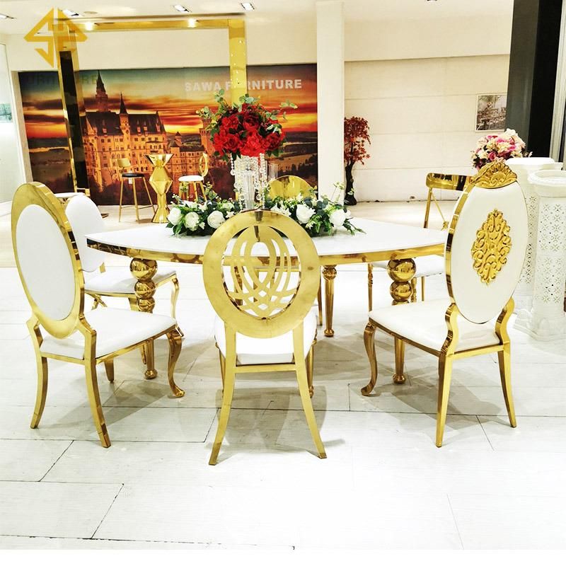 Hotel Event Furniture Stainless Steel Heart Shape Metal Event Banquet Luxury Chair for Wedding