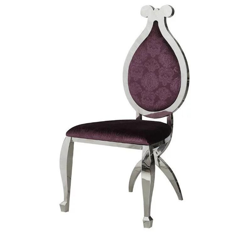 Luxury Wedding Event Guest Silver Metal Frame Dining Room Chairs
