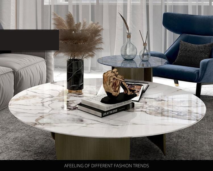 Modern Furniture Bright Marble Rock Plate Tea Table