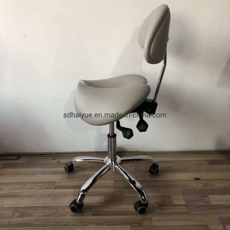 Ergonomic Split Seat Style Backrest Saddle Stool with Two Tilting Option